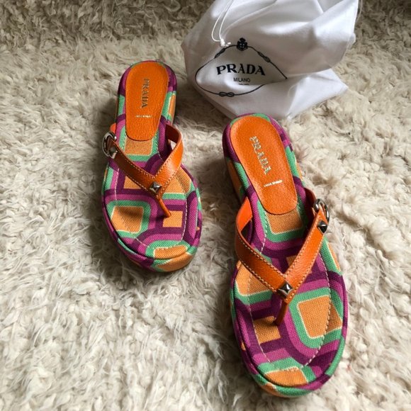 PRADA Wedge Sandals - Picture 1 of 4